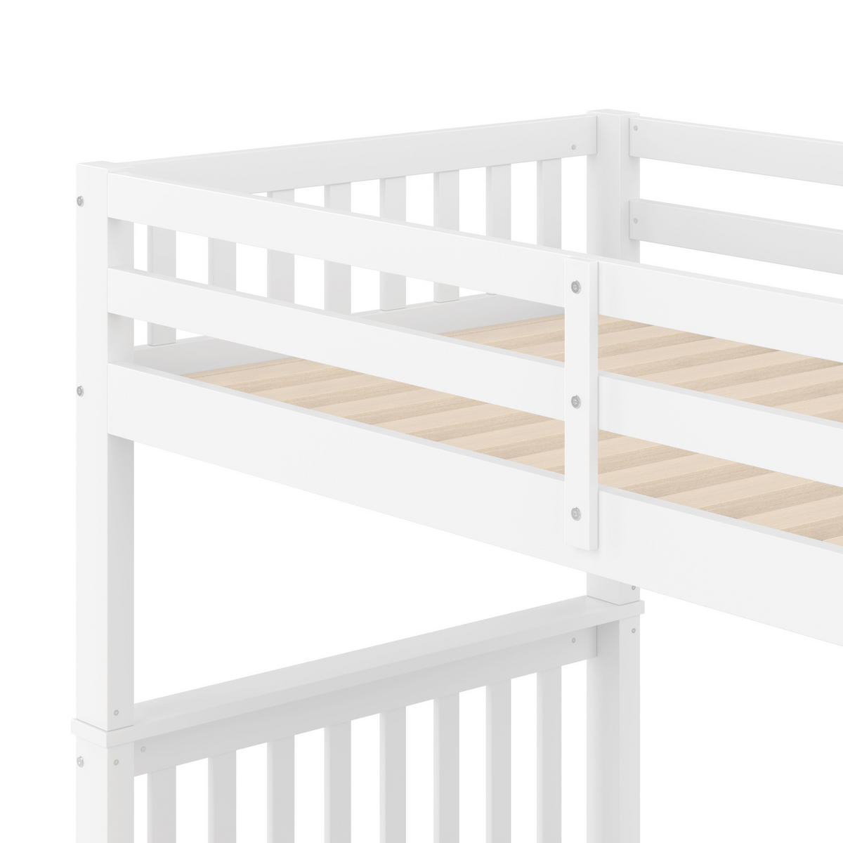 ETAGENBETT 90/200 cm aus Kiefernholz und MDF mit Ausziehbett und Treppenregal Weiß - Weiß, Holz (90/200cm) - Modenvie