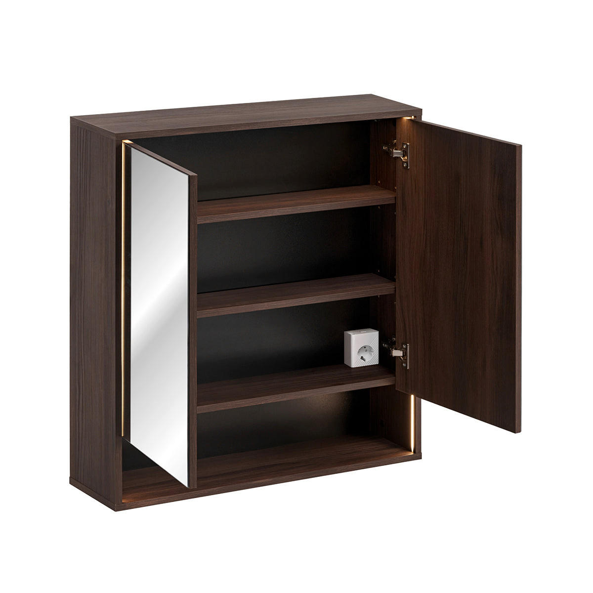 KÚPEĽŇOVÝ NÁBYTOK 81cm Moka 2-dielna súprava Drevo - hnedá, kompozitné drevo (81/82/46cm) - Petits-meubles