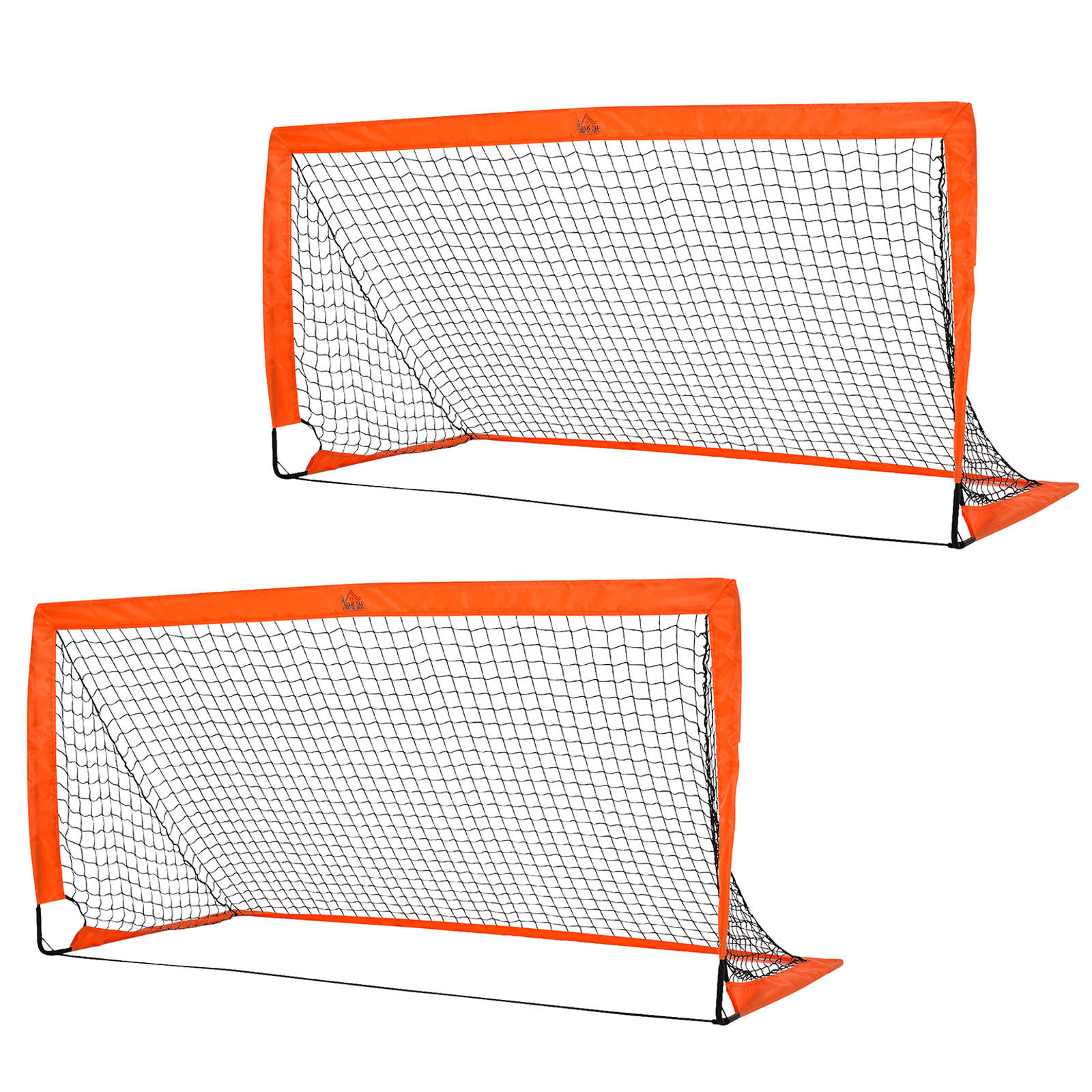 FUSSBALLTOR DE-10567 Set, 183x90x90 cm mit Tragetasche Orange - Orange, Metall (90/183cm) - ComfortXL