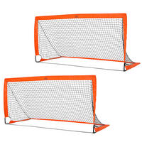 FUSSBALLTOR DE-10567 Set, 183x90x90 cm mit Tragetasche Orange - Orange, Metall (90/183cm) - ComfortXL
