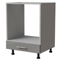 HERDUMBAUSCHRANK Essen D11K/60 Grau Hochglanz / Grau Matt 60 / 50 / 82cm - Grau, Holz/Holzwerkstoff (60/82/50cm) - Feldmann-Wohnen