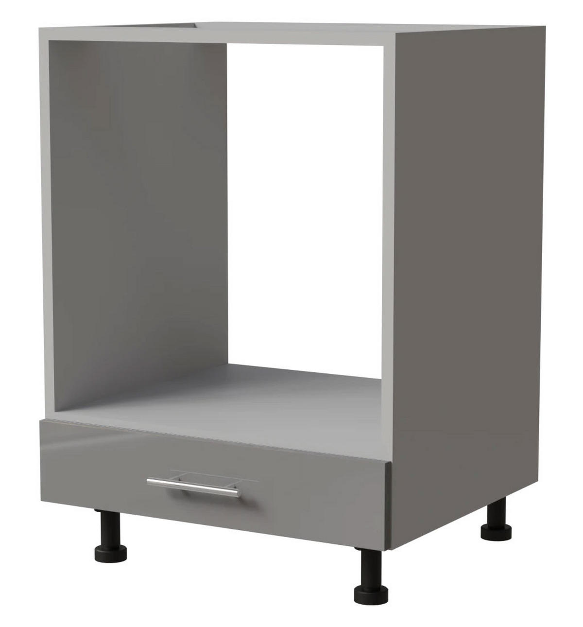 HERDUMBAUSCHRANK Essen D11K/60 Grau Hochglanz / Grau Matt 60 / 50 / 82cm - Grau, Holz/Holzwerkstoff (60/82/50cm) - Feldmann-Wohnen