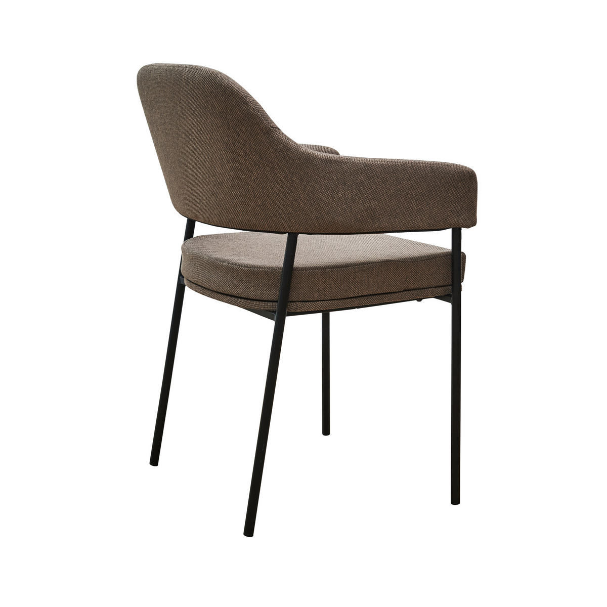 ESSZIMMERSTÜHLE SCARLETT (2er Set) - Schwarz/Braun, Textil/Metall (51/85/53cm) - SVITA