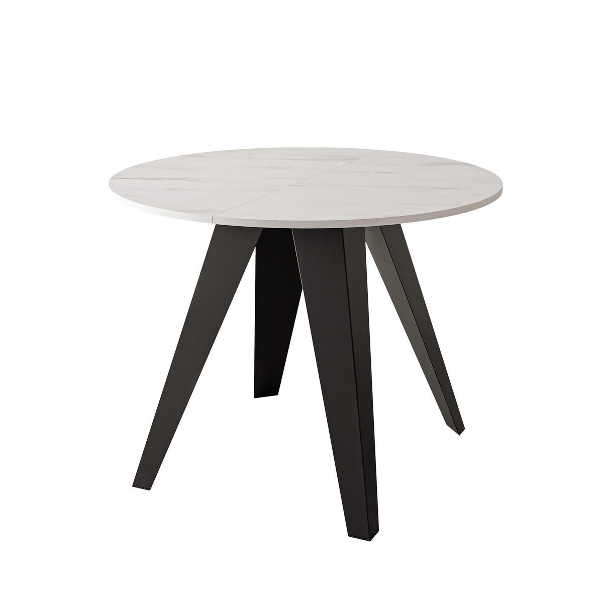 ESSTISCH ausziehbar auf MDF, Weiß - Schwarz/Weiß, Holzwerkstoff (100/100/76cm) - Idohome