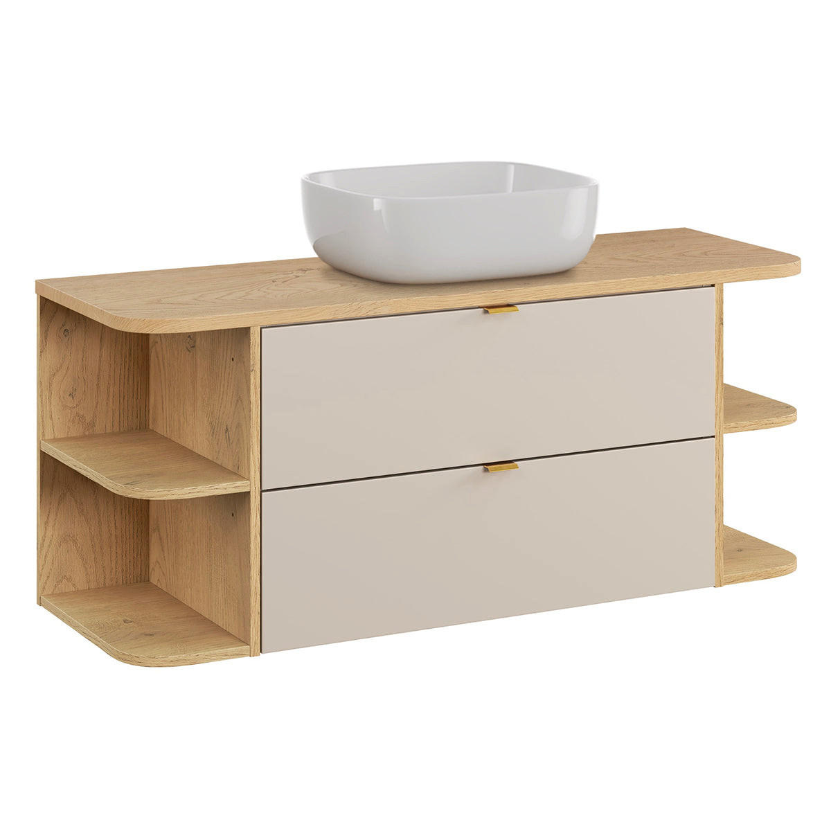 WASCHTISCH 120.4cm Azel Kaschmir - Beige, Holzwerkstoff (120.4/52/46cm) - Petits-meubles
