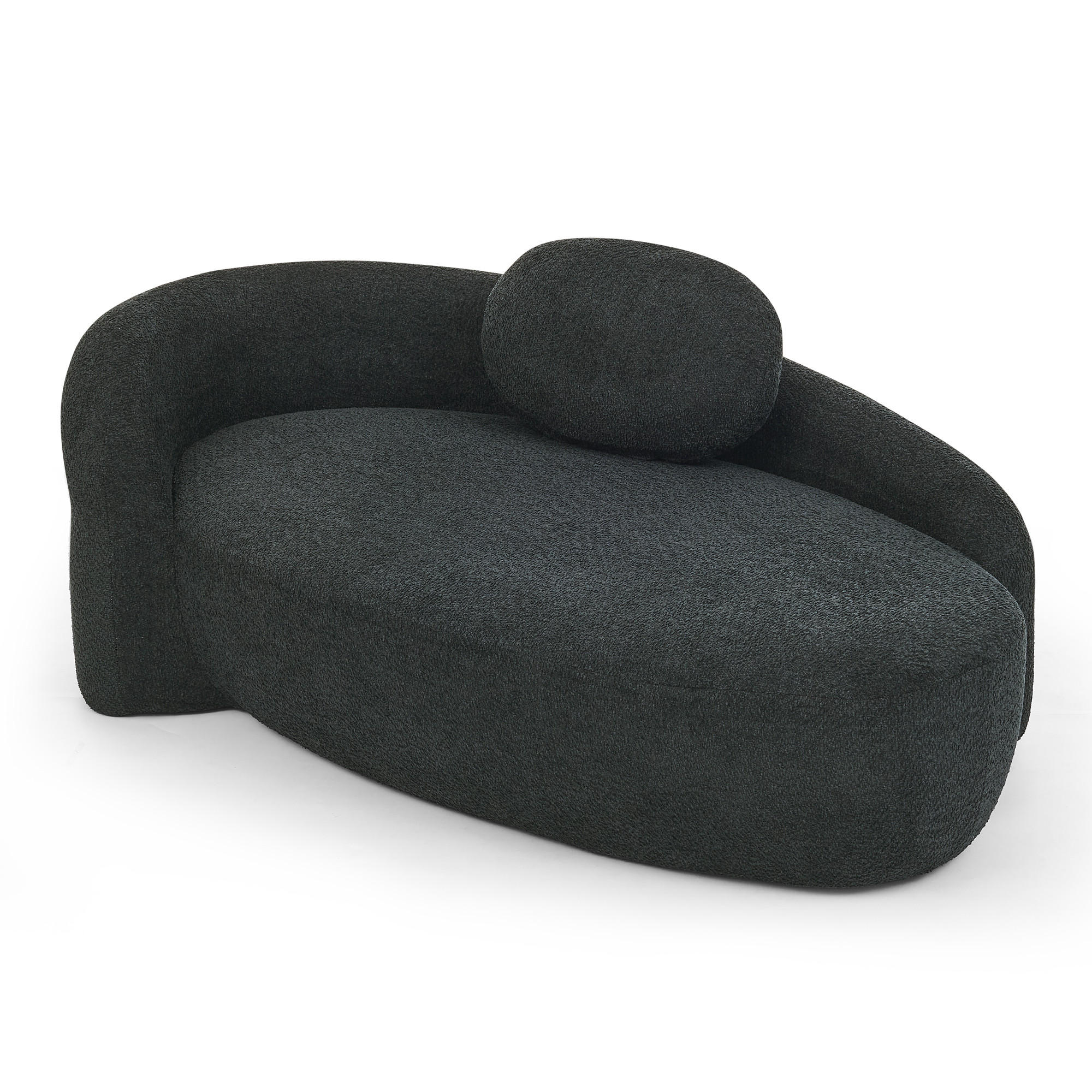 ECKSOFA 170/96/62 cm Schwarz Teddy mit Kissen - Schwarz, Textil (170/96cm) - Oxeza