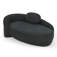 ECKSOFA 170/96/62 cm Schwarz Teddy mit Kissen - Schwarz, Textil (170/96cm) - Oxeza
