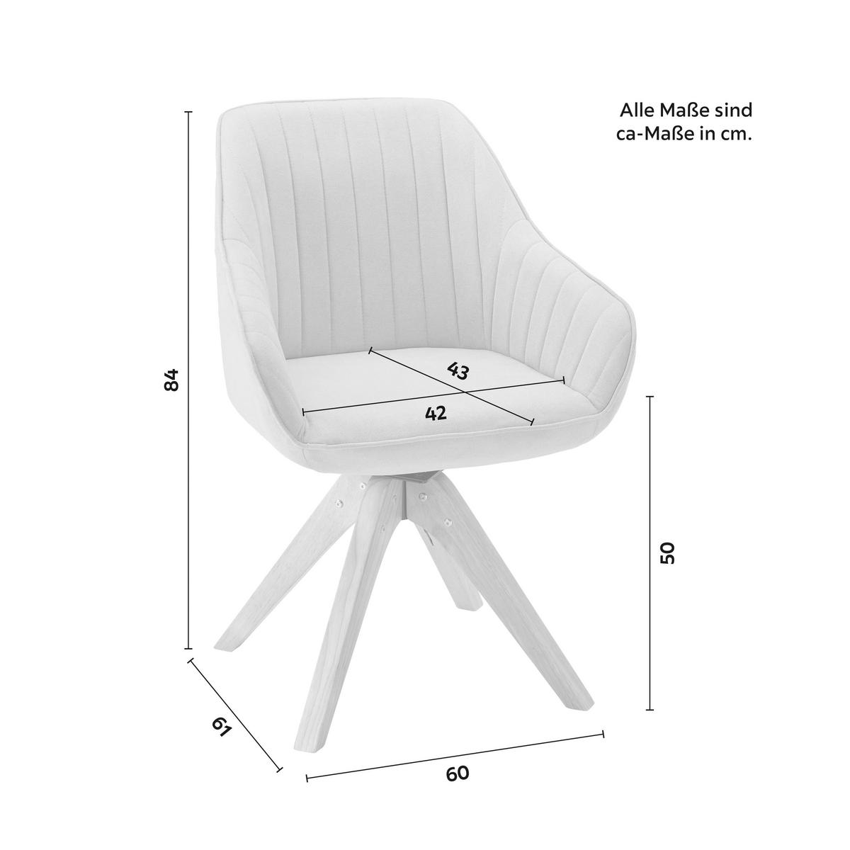 ARMLEHNSTUHL Leonie Rosa Webstoff Drehbar Gepolstert - Rosa, Holz (60/84/61cm) - Bessagi Home