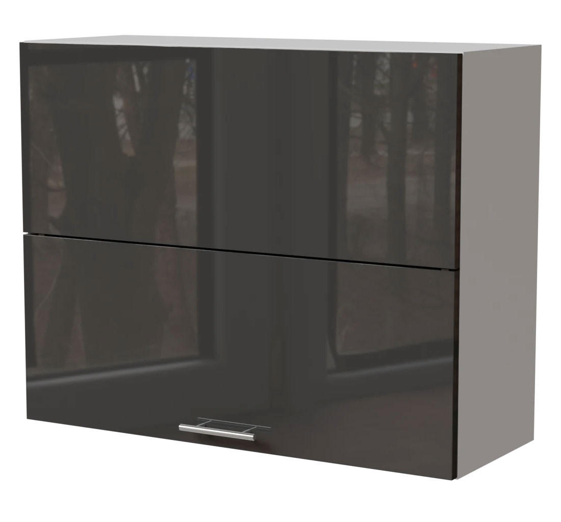 Feldmann-Wohnen Küchenhängeschrank Graphit, Weiß 90x72x32.5 cm