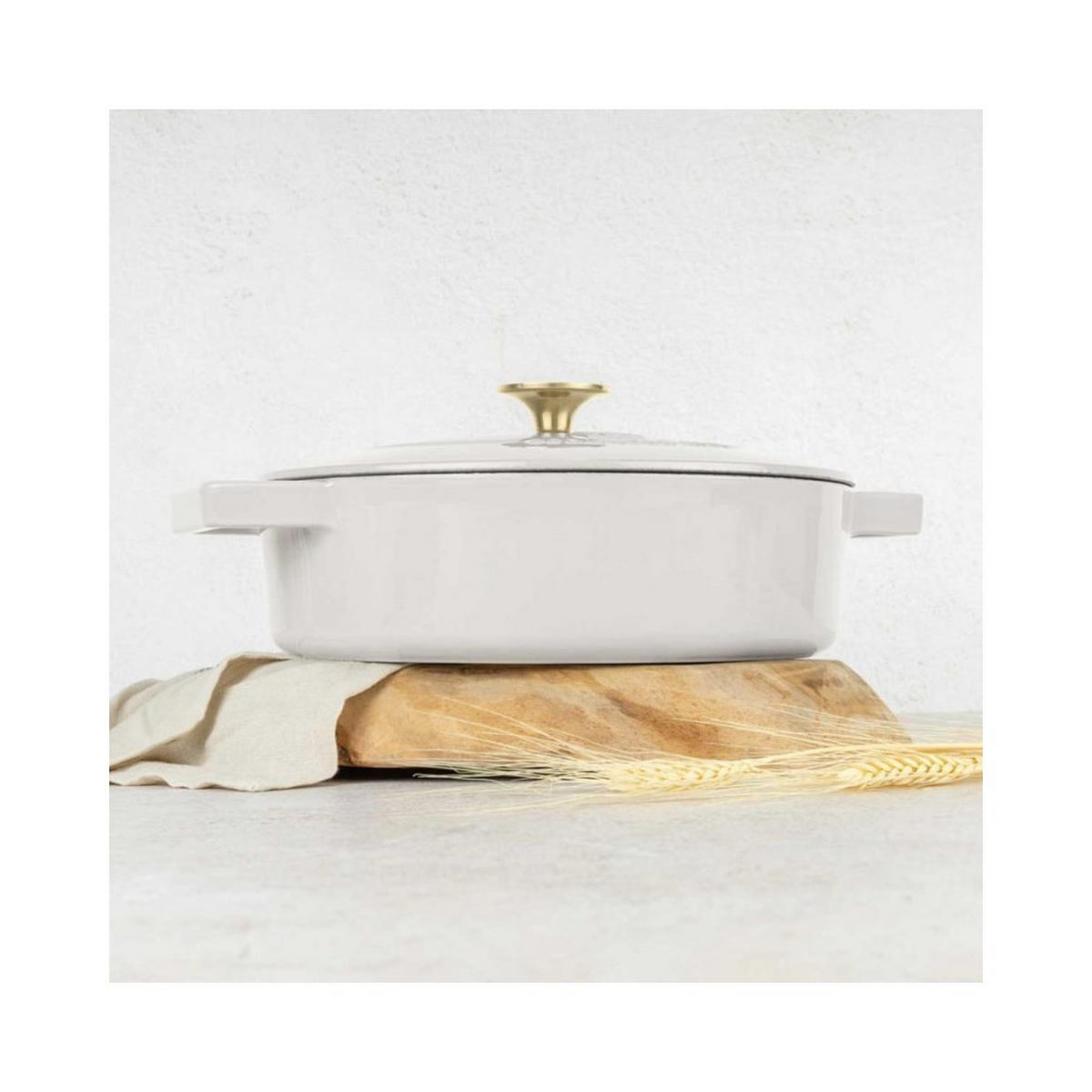 TOPF Weiß 36/26/7.5 cm BH6530 - Weiß, Metall (26cm) - Berlinger Haus
