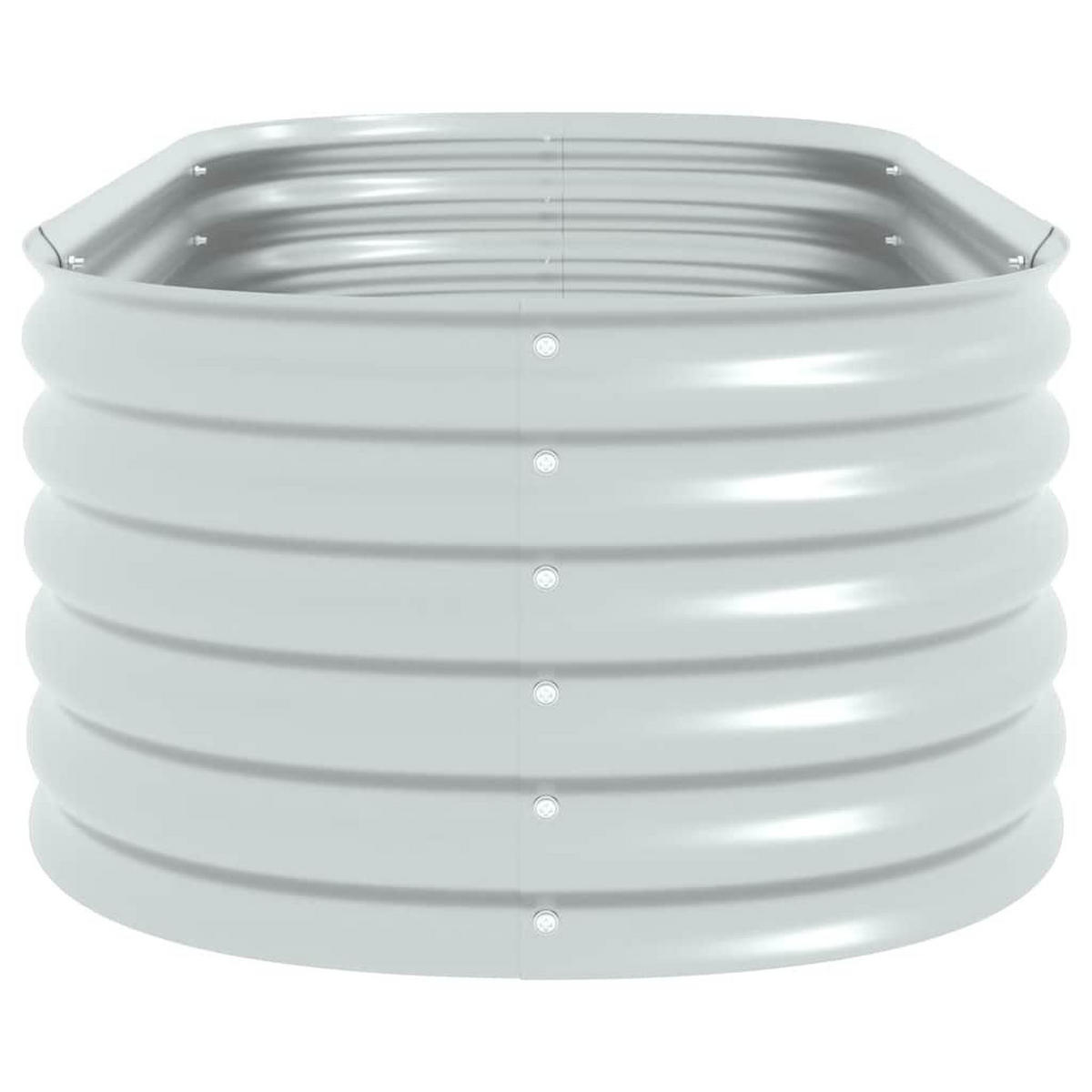 RUNDES Hochbeet für Garten BLUMO | Verzinkter Stahl | 160x80x44cm, Silber - Silberfarben, Metall (160/44/80cm) - DELUKE