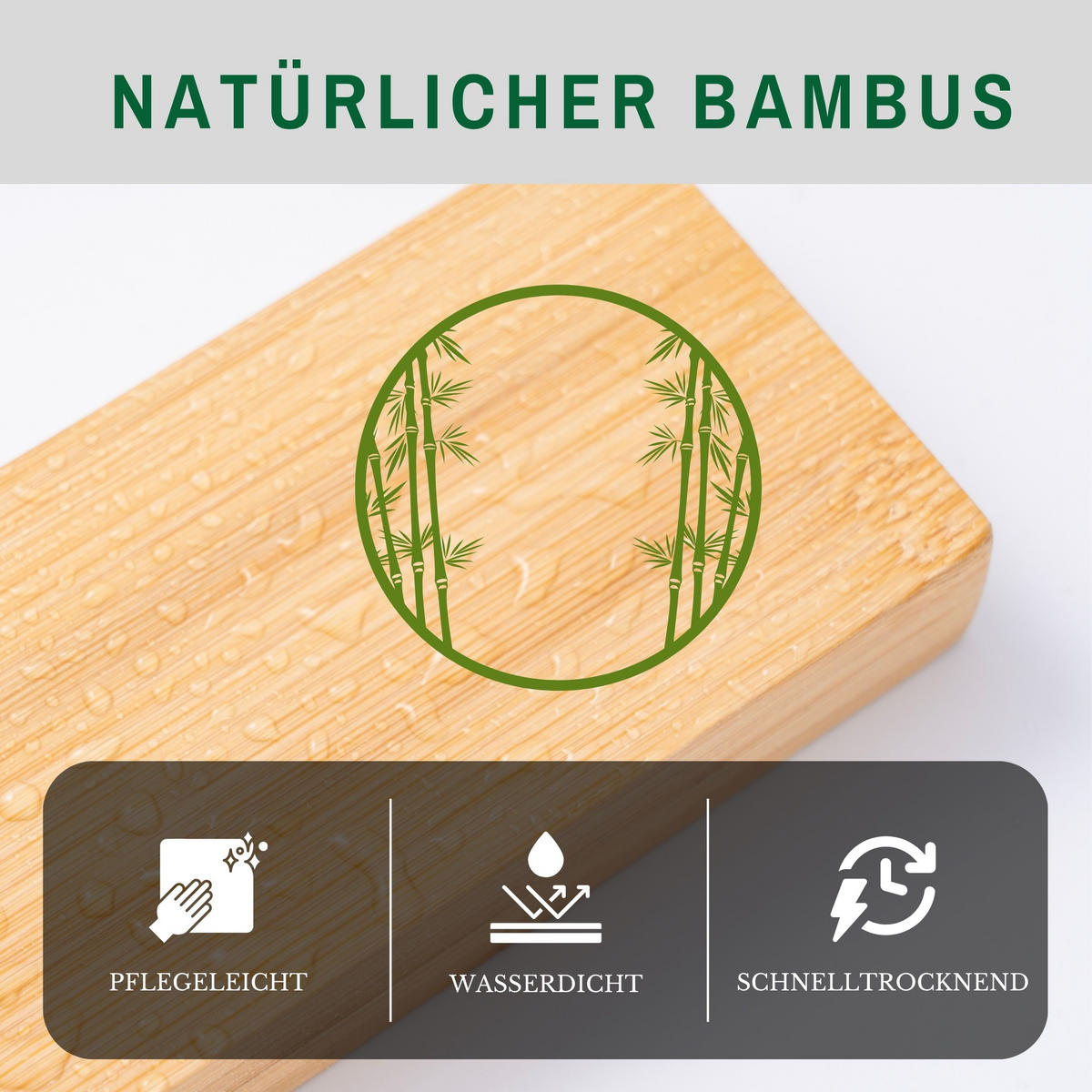 MESSERLEISTE aus Bambus 40cm breit inkl. 3 Haken - Beige, Holz (40/6.2/1.5cm) - CHEFGASTRO