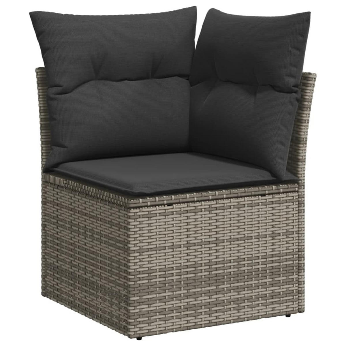 GARTEN-SOFAGARNITUR 4-TLG. Mit Kissen Grau Poly Rattan - Grau, Kunststoff - vidaXL