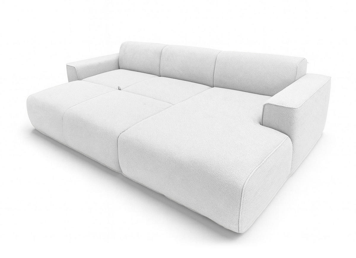 ECKSOFA L Form Ruyam Perlweiß 310/165/78 cm – Schlaffunktion & Bettkasten R - Schwarz/Weiß, Kunststoff/Textil (310/170cm) - AX Living