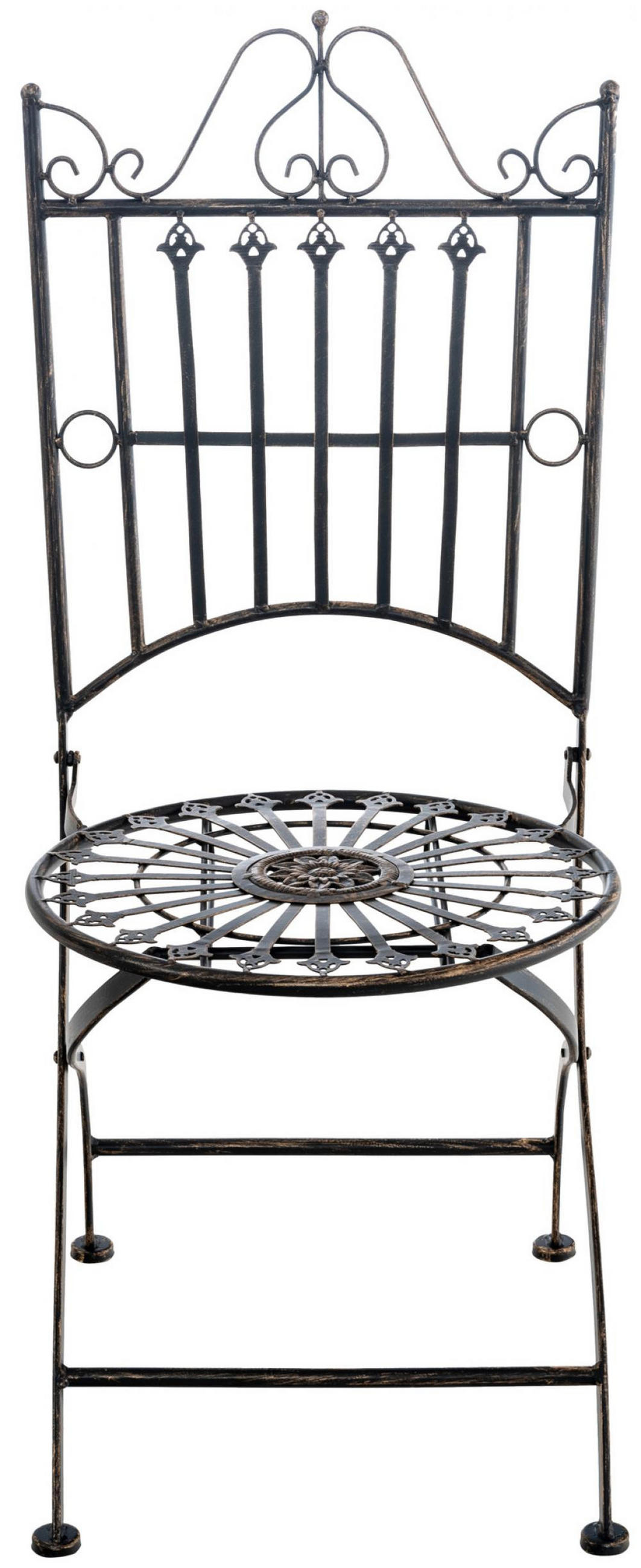 GARTENKLAPPSTUHL Metall bronze - Bronzefarben, Metall (39/94/53cm) - CLP