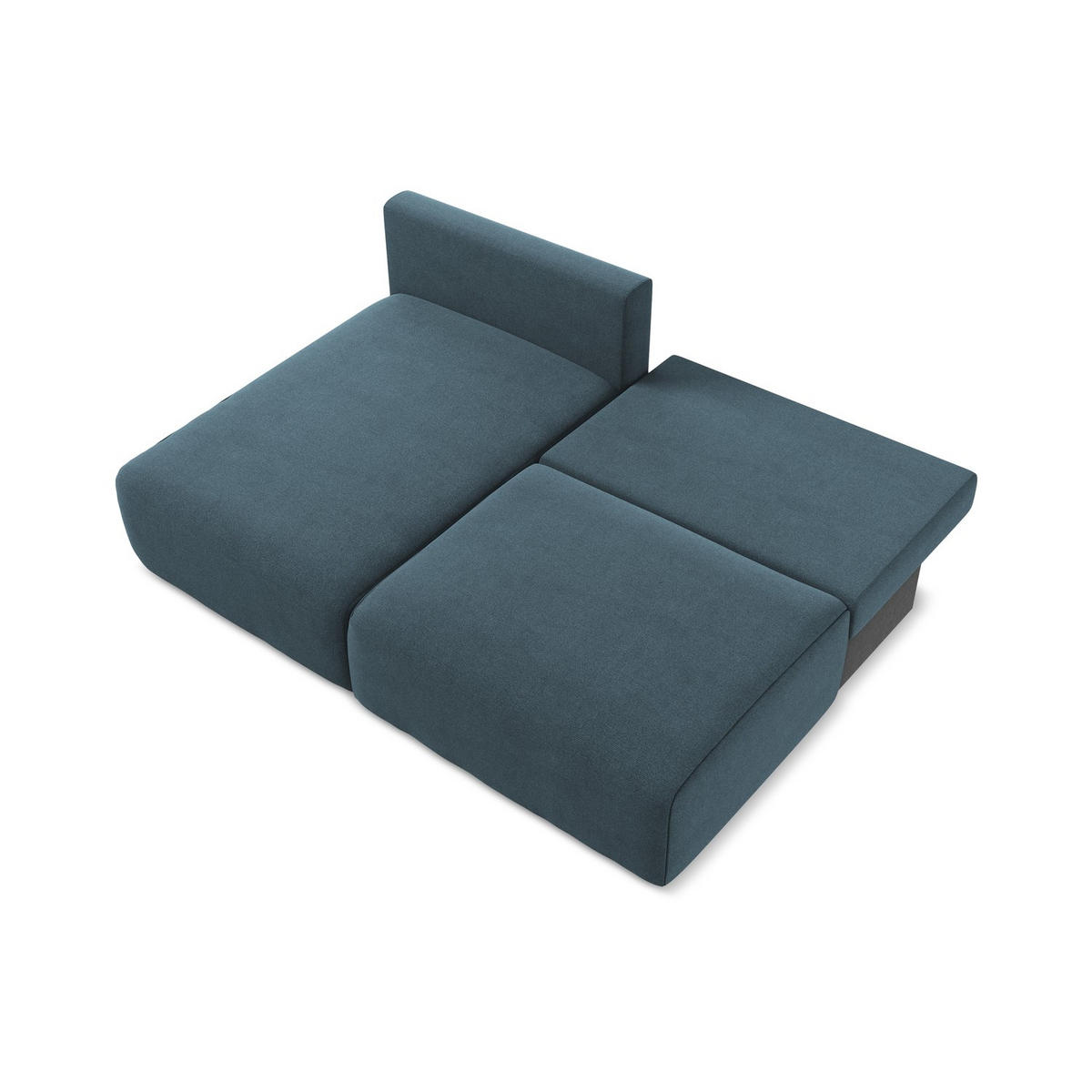 ECKSOFA mit Schlaffunktion links Strukturstoff Stoff Blau - Blau/Pink, Kunststoff/Textil (149/210cm) - LaMiaSofa