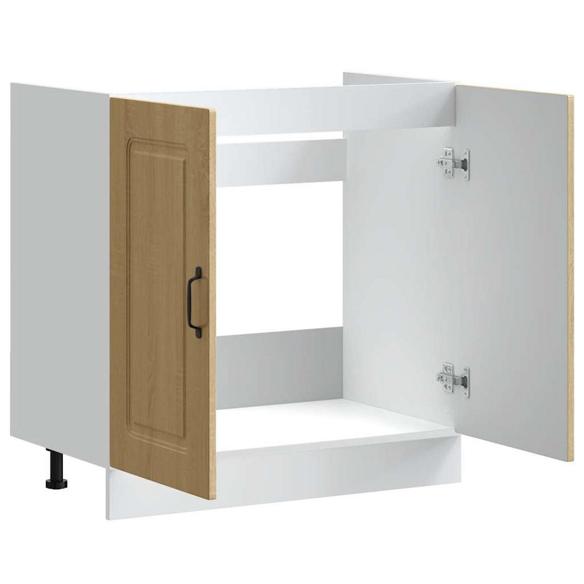 SPÜLENUNTERSCHRANK Kalmar Sonoma-Eiche 80/46/81,5 Cm - Braun, Holzwerkstoff (46/81.5/80cm) - vidaXL