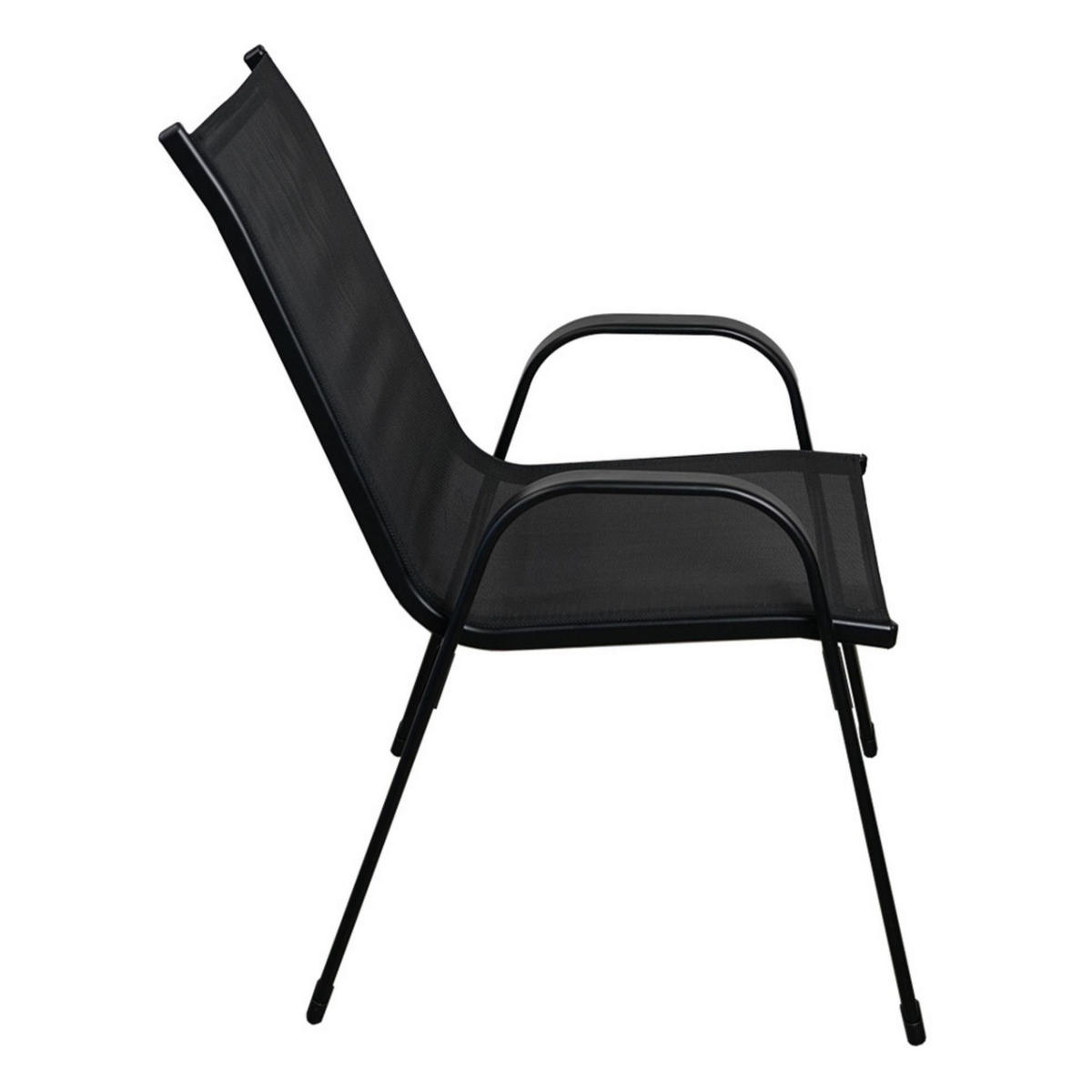 STAPELSTUHL 4er Set 93x69x61cm Sitzhöhe 43cm Stahl Schwarz - Schwarz, Metall (69/93/93cm) - CHEFGASTRO