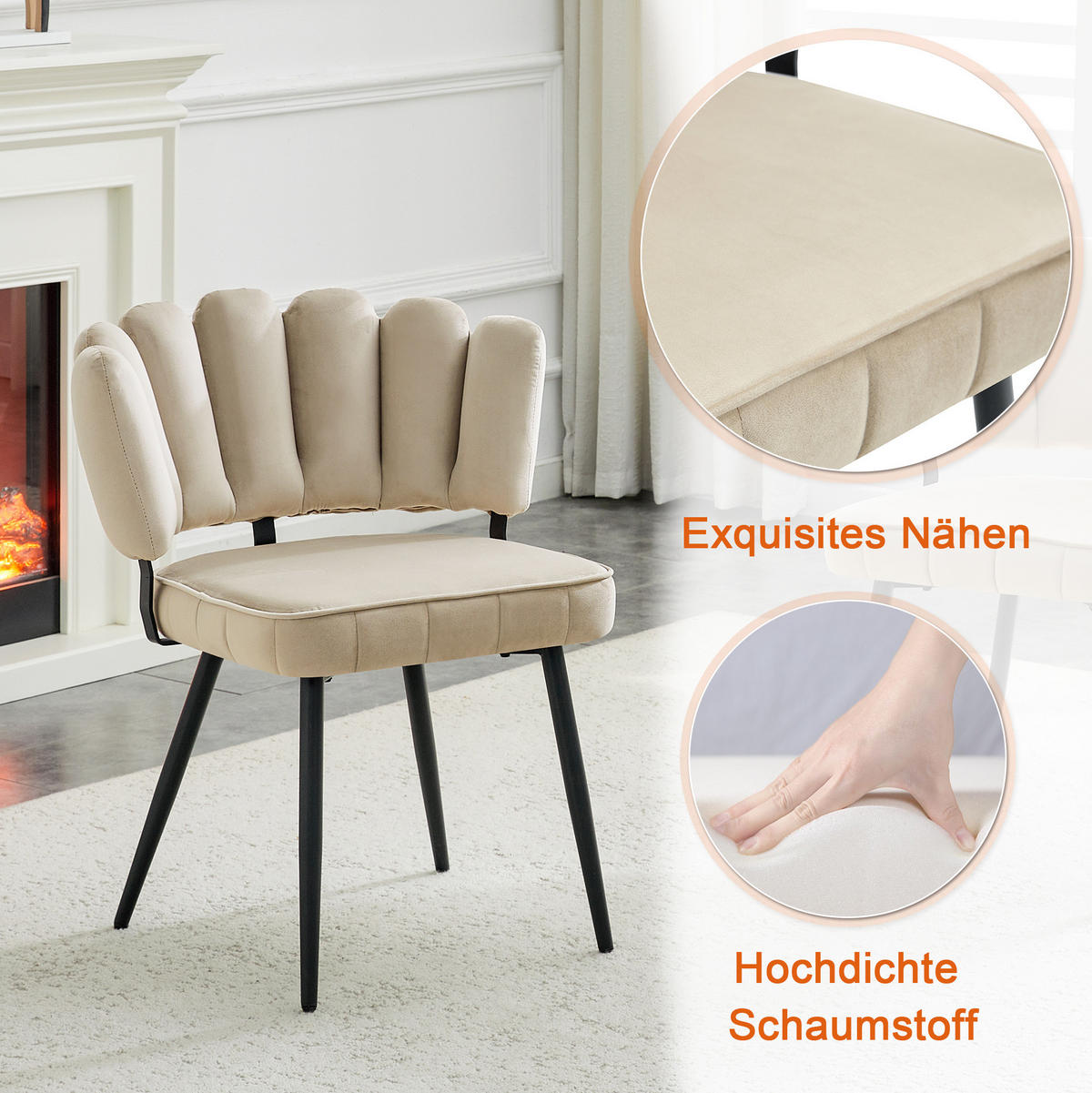 TISCH- UND STUHLSET 3-tlg. rund 60 cm MDF Light Coffee/Black - Hellbraun, Metall (60/72/60cm) - Meubliv