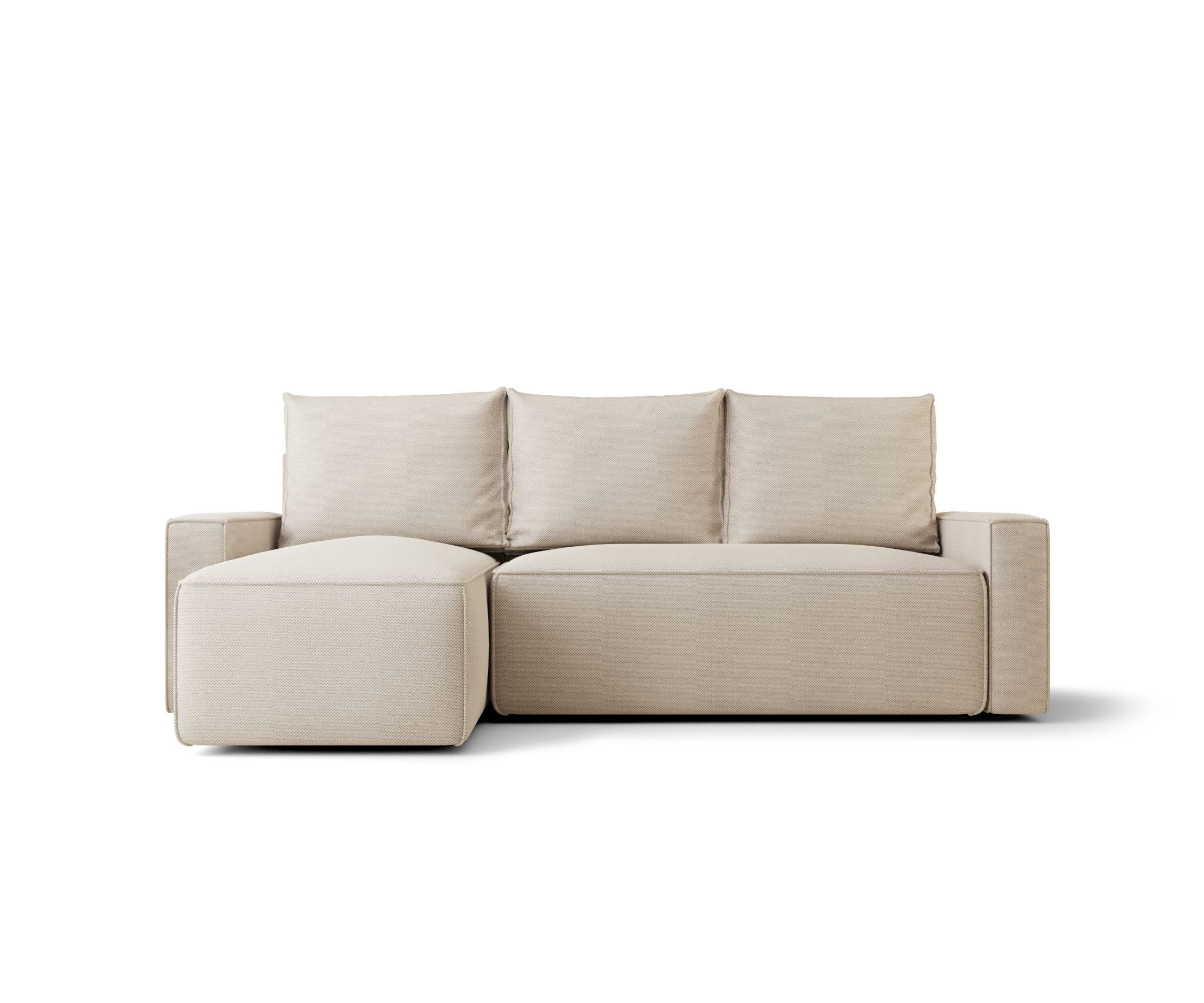 ECKSOFA mit Schlaffunktion SAVIO Curio 09 Links - Ecru, Textil (232/140cm) - Bedante