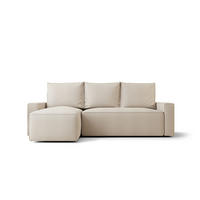 ECKSOFA mit Schlaffunktion SAVIO Curio 09 Links - Ecru, Textil (232/140cm) - Bedante
