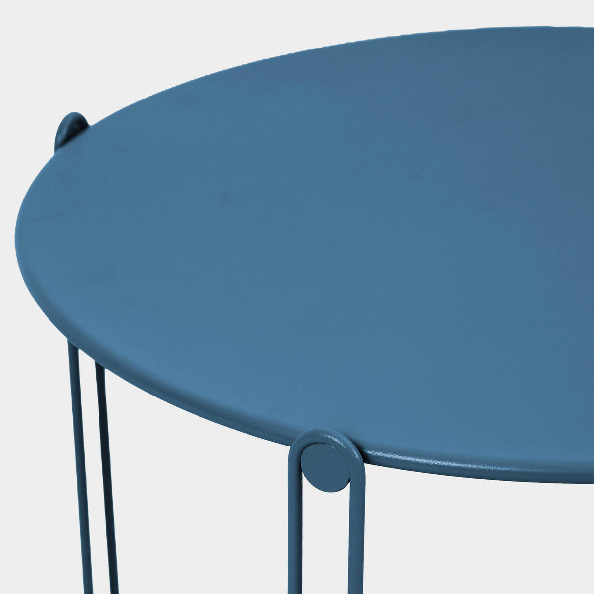 BEISTELLTISCH 2-tlg., Pazifikblau - Blau, Metall (60/60/40cm) - Oviala