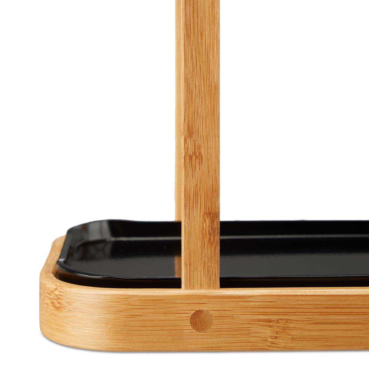 SCHIRMSTÄNDER - Hellbraun, Holz/Metall (29.5/45/15cm) - Relaxdays