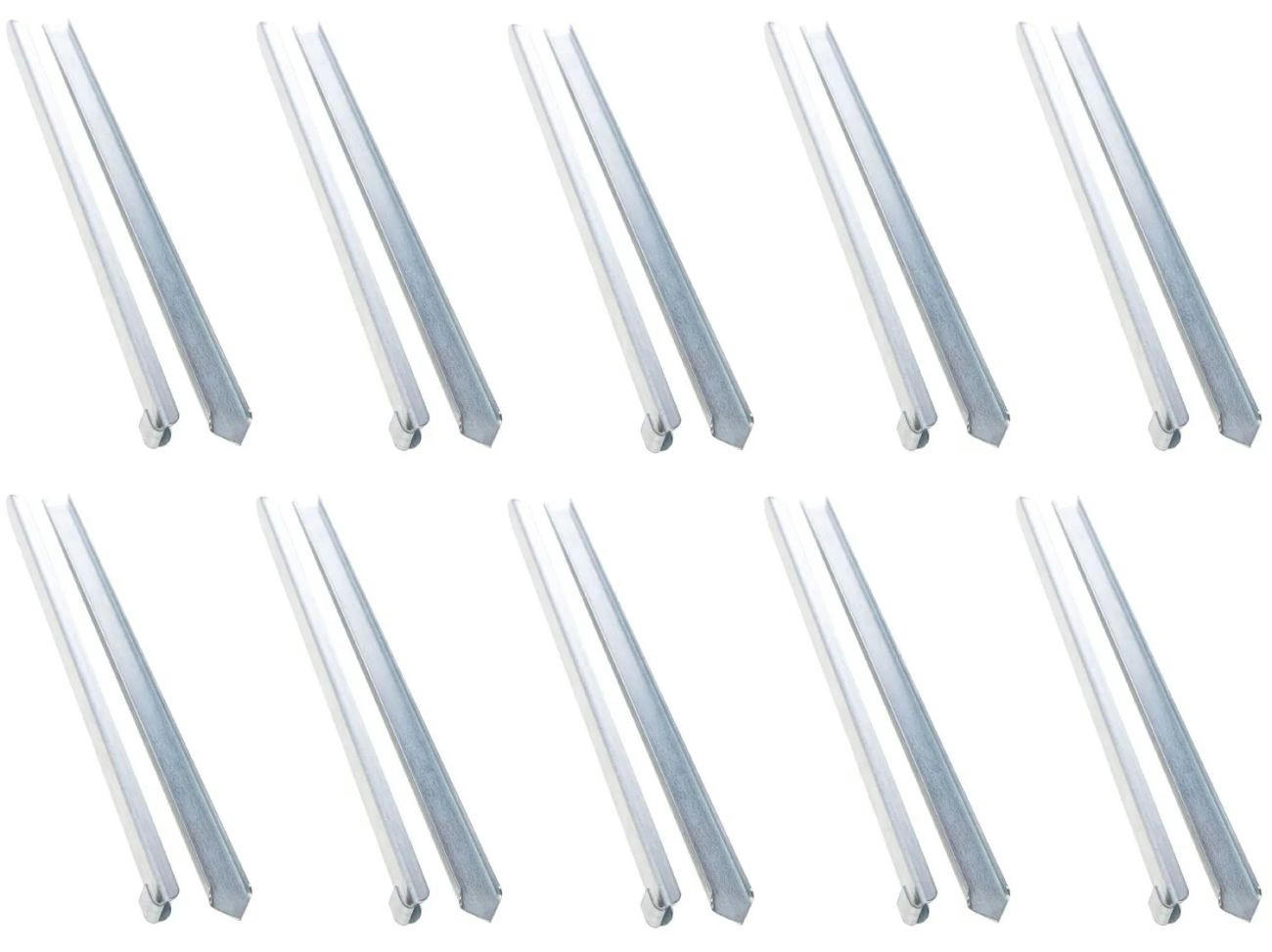 ERDANKER 10er Set, schmal, Metall, 40x2,6x0,2 cm - Silberfarben, Metall (2.6/1/40cm) - ich-zapfe