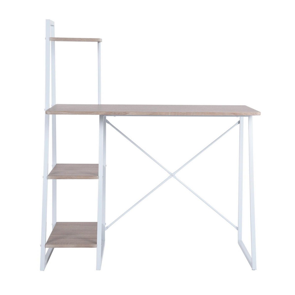 SCHREIBTISCH in Beige und Weiß - Beige/Weiß, Holzwerkstoff/Metall (104/50/128cm) - Urban Meuble
