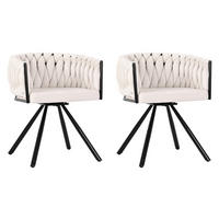 ESSZIMMERSTUHL 2er-Set 360° drehbar Samt Beige - Beige, Metall (54/72/59cm) - Meubliv