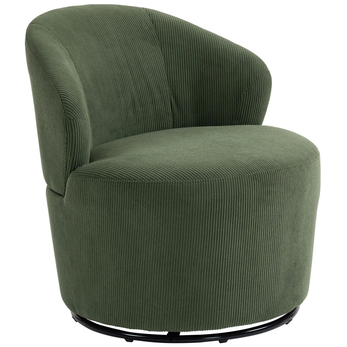 AKZENTSTUHL DE-06599 360-Grad-Drehung, moderner Drehsessel mit Rundfuß Grün - Grün, Textil/Metall (73.5/77/74.5cm) - ComfortXL