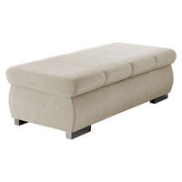 POLSTERHOCKER Bangkok Groß - Sandfarben/Silberfarben, Holz/Kunststoff (120/39/60cm) - MIRJAN24