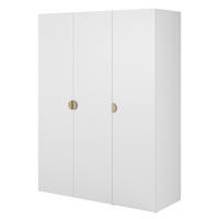 KLEIDERSCHRANK Moonir Weiß 150 cm - Goldfarben/Weiß, Holzwerkstoff/Metall (150/200.5/57cm) - Selsey