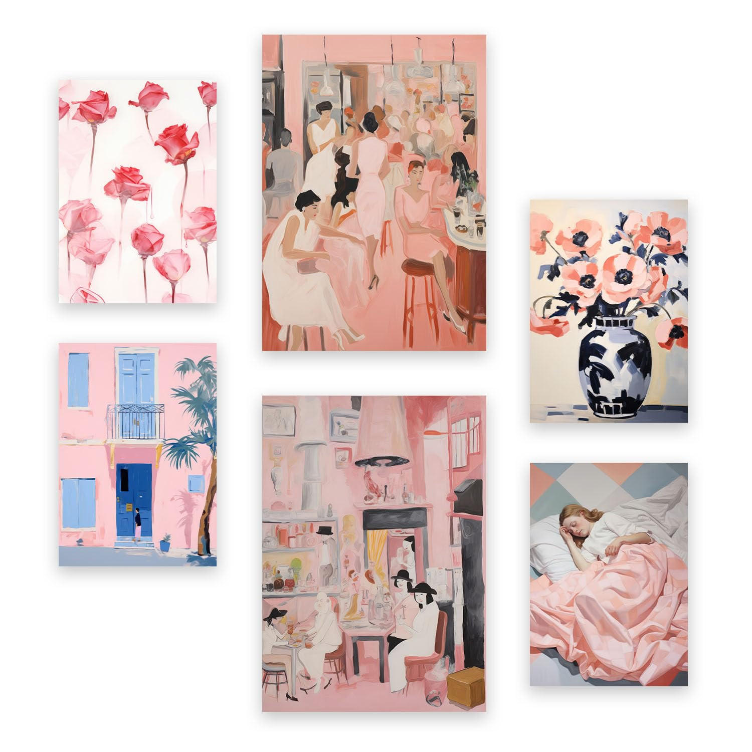 POSTER Set Mit 6 Warm Nach Hause In Vielseitiger Stil A3 & A4 Rahmenlos - Klar, Papier (29/3cm) - Nacnic