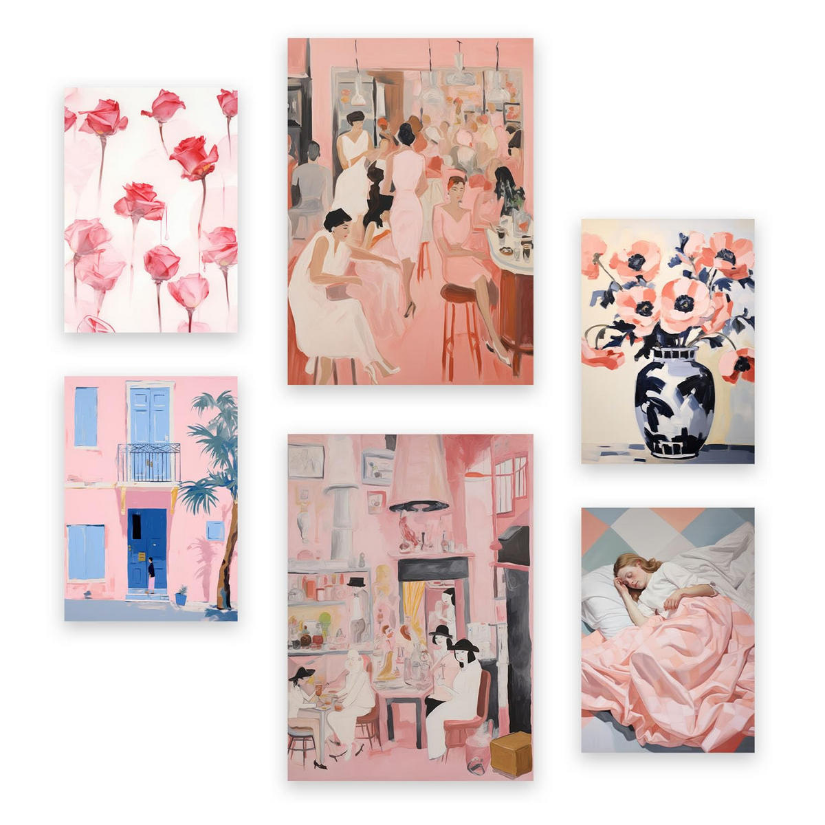 POSTER Set Mit 6 Warm Nach Hause In Vielseitiger Stil A3 & A4 Rahmenlos - Klar, Papier (29/3cm) - Nacnic