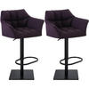BARHOCKER 2er Set Stoff Lila - Lila/Schwarz, Textil/Metall (64/88/45cm) - CLP