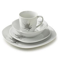 GESCHIRR-SET Lea 16-tlg Grau 30/30/40cm Porzellan - Grau, Keramik (30/40/30cm) - Mondex