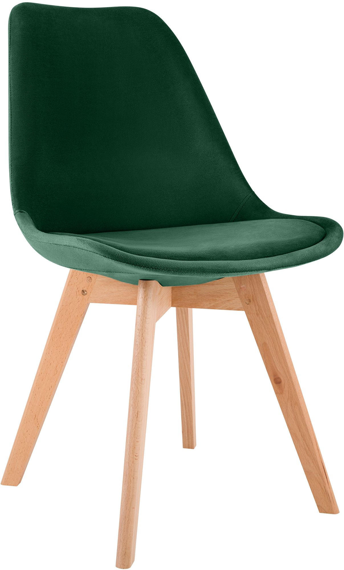 STUHL Samt Grün - Eukalyptusholzfarben/Grün, Holz/Textil (49/83/50cm) - CLP