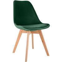 STUHL Samt Grün - Eukalyptusholzfarben/Grün, Holz/Textil (49/83/50cm) - CLP