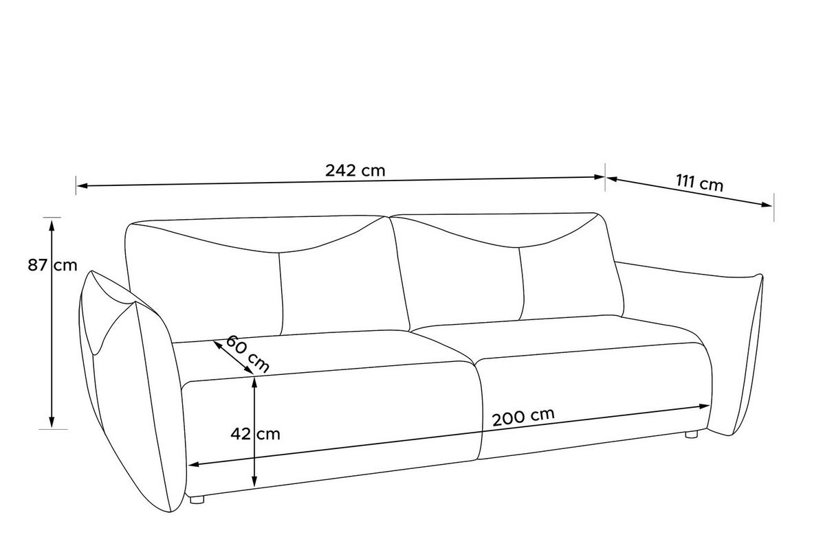 3-SITZER-SOFA LAVIS, Marineblau - Dunkelblau, Holz/Textil (242/87/111cm) - KONSIMO®