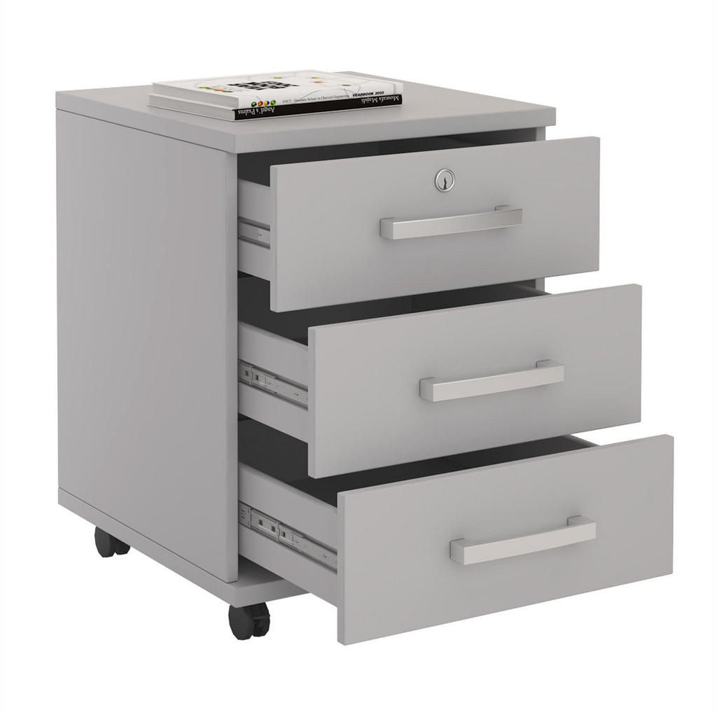 Thumbnail - CARO-Möbel Rollcontainer, Grau, Holzwerkstoff, Mode, 44x58x45 cm, Arbeitszimmer, Container
