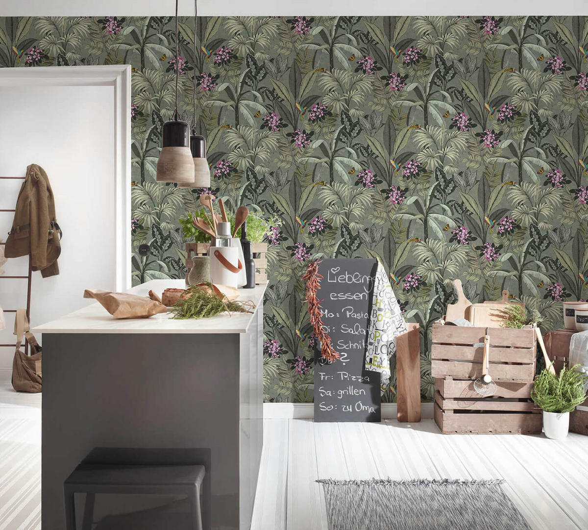 VLIESTAPETE Grün 53/1005 cm - Grün, Textil (53/1cm) - KUNSTLOFT