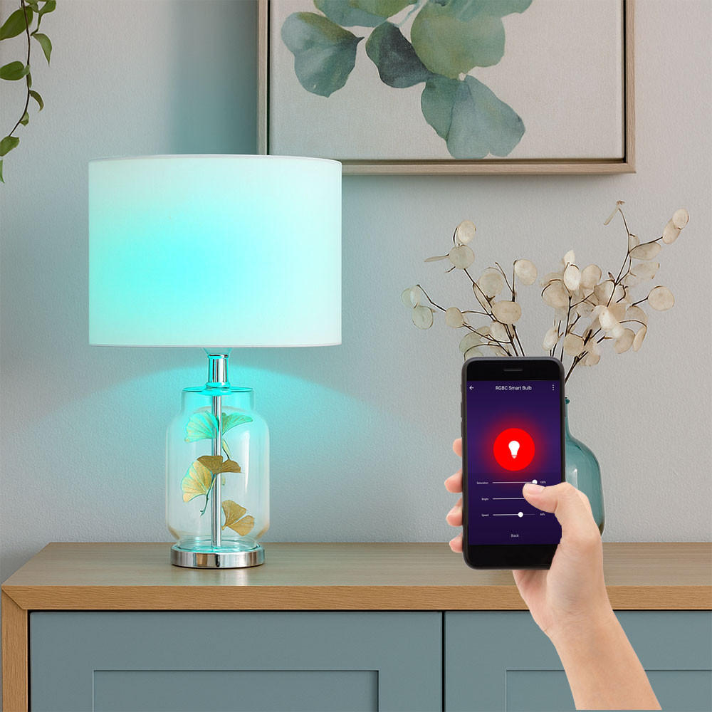 LED TISCHLEUCHTE Metall Weiß - Weiß, Glas (25/25/38cm) - Globo Lighting