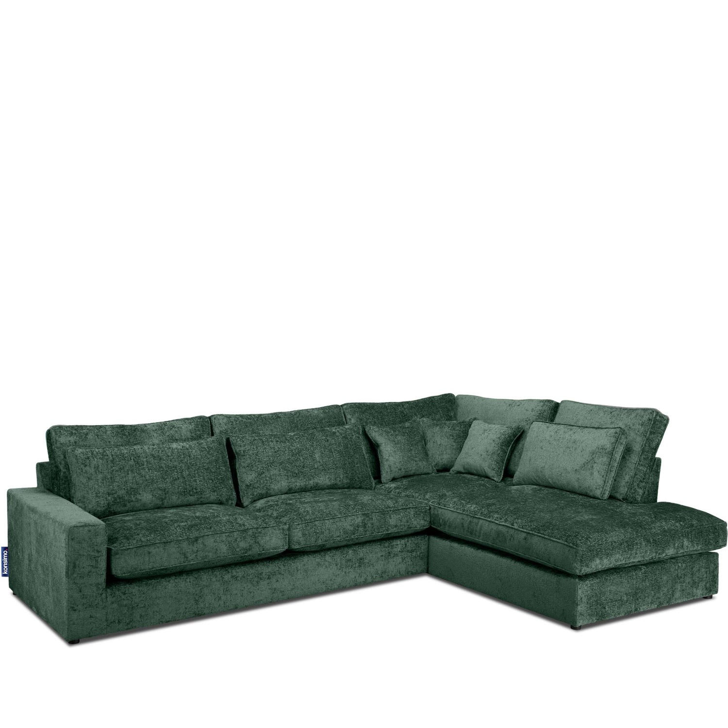 ECKSOFA RECHTS IMPERA Modern 4/5 Sitzer, Grün - Grün, Textil (314/224cm) - KONSIMO®