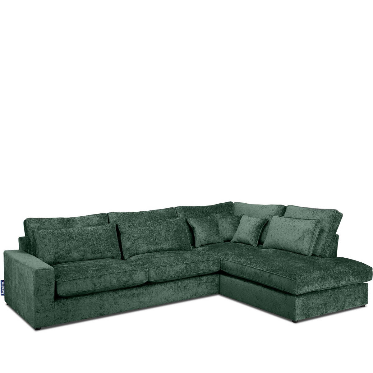 ECKSOFA RECHTS IMPERA Modern 4/5 Sitzer, Grün - Grün, Textil (314/224cm) - KONSIMO®