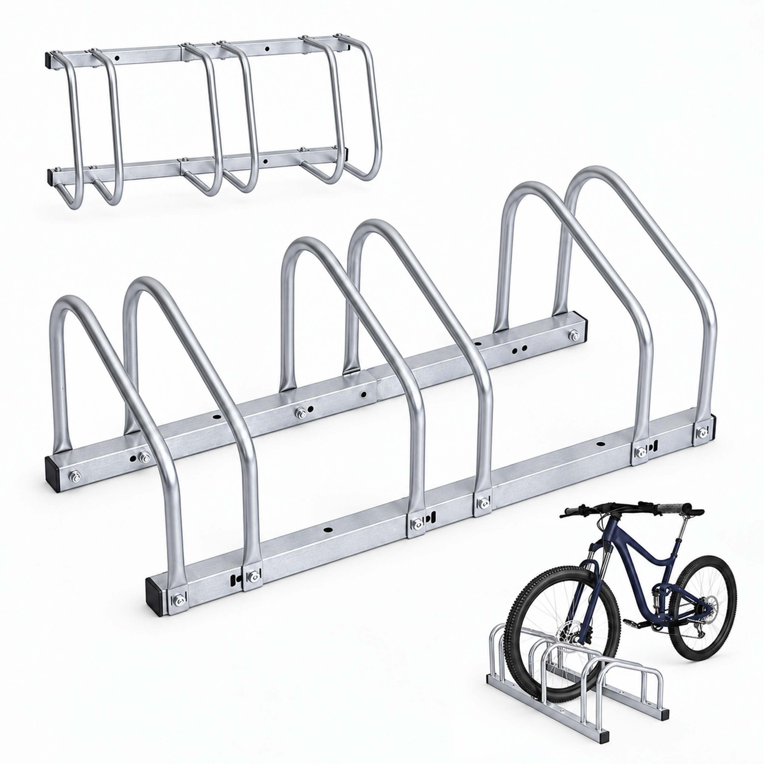 Relaxdays Fahrradständer Silber 71.5x26x31.5 cm