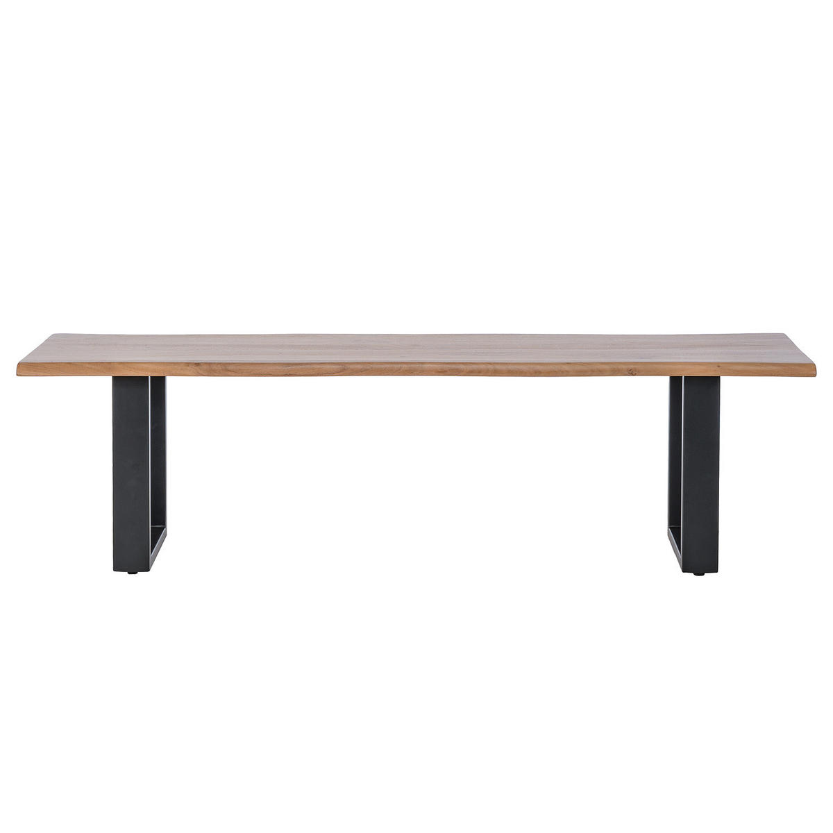 SITZBANK - Metall / Massivholz Akazie - Schwarz/Akaziefarben, Holz/Metall (160/45/45cm) - home24