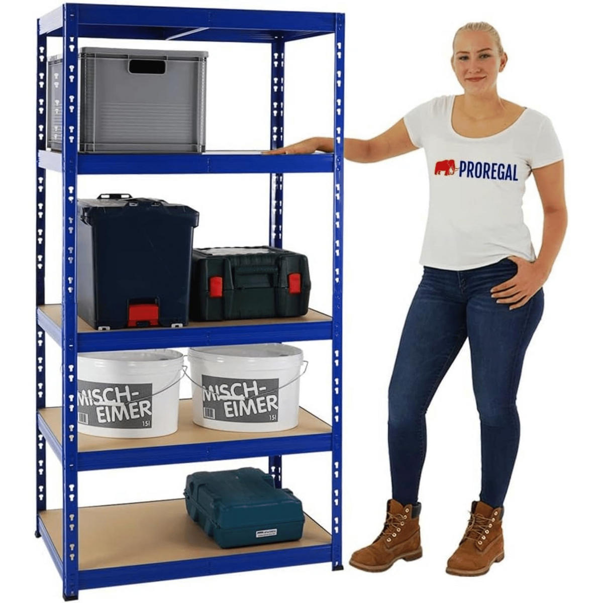 SCHWERLASTREGAL Tiger 3er-Set mit 3x 180x90x60 cm Fachlast 265 kg Blau - Blau, Metall (270/180/60cm) - PROREGAL