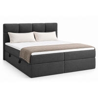 BOXSPRINGBETT RUHE 180x200 cm mit Bettkasten und Kaltschaum-Topper – Anthrazitgrau - Anthrazit, Textil (180/200cm) - MebleHot