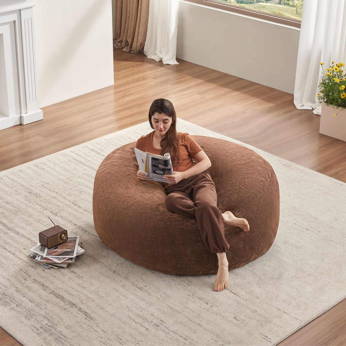 SITZSACK Sofa faltbar Coffee - Braun, Kunststoff (120/60/130cm) - Beauniv
